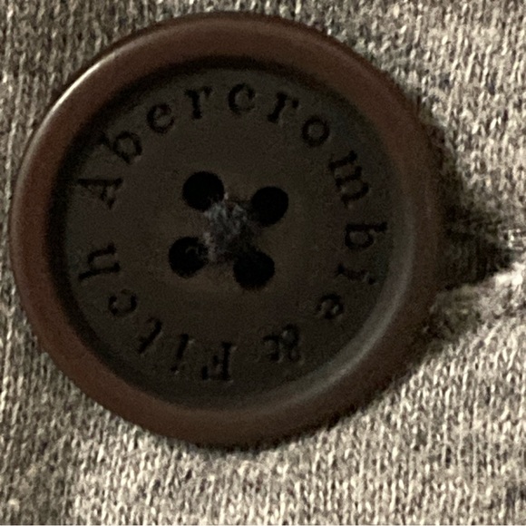 Abercrombie & Fitch Muscle Fit Hoodie Charcoal Button-Up Sweater Medium - Picture 7 of 14